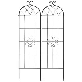 Garden Trellis, 71 x 20 inch Rose Trellis, 2 Packs Garden Flower Rose Trellises with Powder-Coated Finish & Convenient Locking Design
