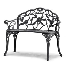 Outdoor Bench, 38.8 inches Metal Garden Bench for Outdoors,480 lbs Load Capacity Bench, Outdoor Garden Park Bench with Backrest and Armrests