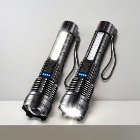 Two Pieces Of A76 Flashlights Can Handle All Situations Of Outdoor Exploration And Emergency Lighting. They Are A Must-have For Every Family (Option: black)