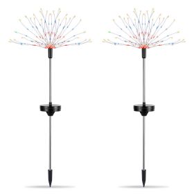 2Pcs Solar Powered Starburst Lights 240 LEDs Firework Lamp Garden Path Decor Lights (Option: Solarek2PcsFireworkLightColor)